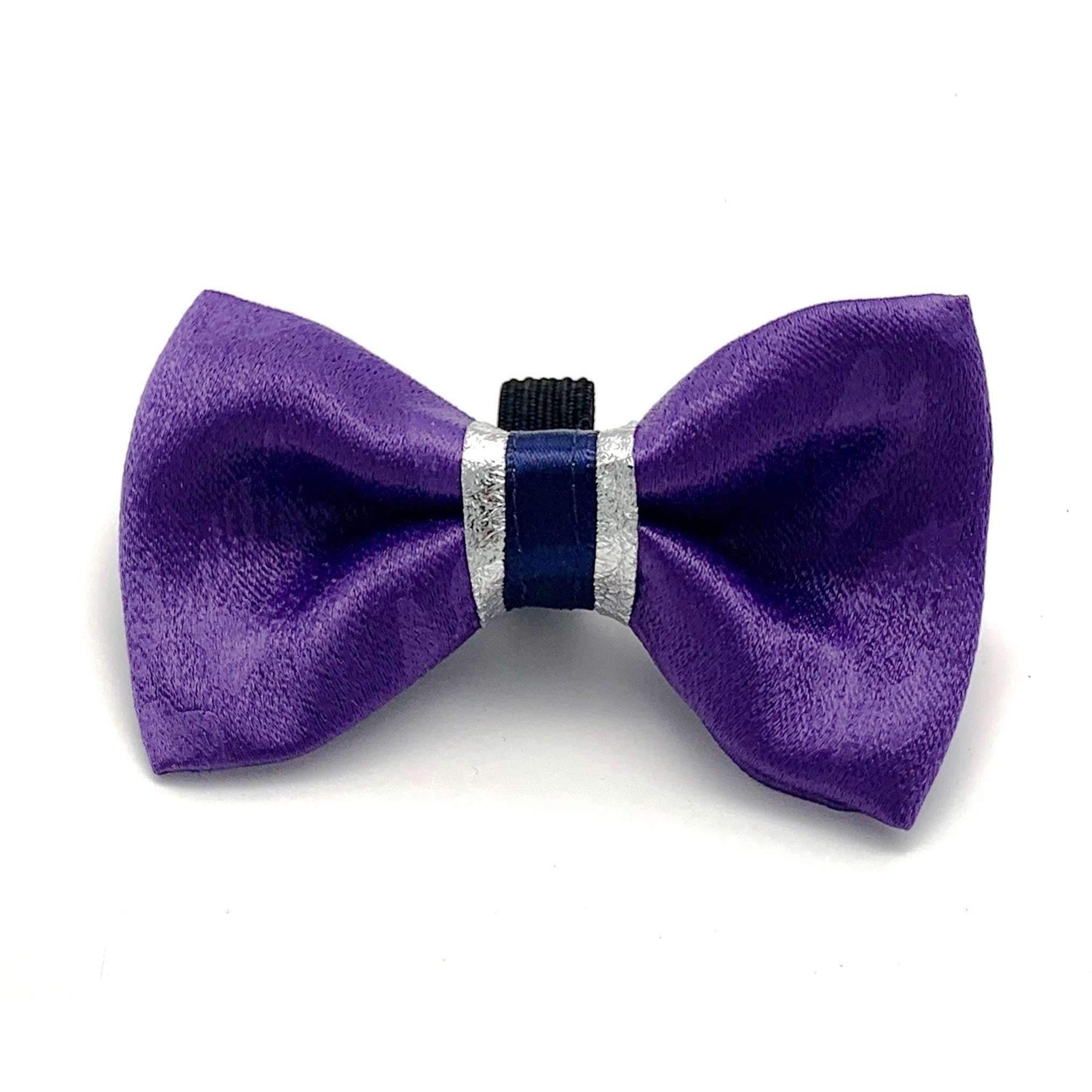 Fenrir purple leopard bow tie