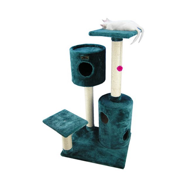 Armarkat 43-Inch Wooden Step Cat Tower Tree Condo Scratcher Kitten House-Dark Green