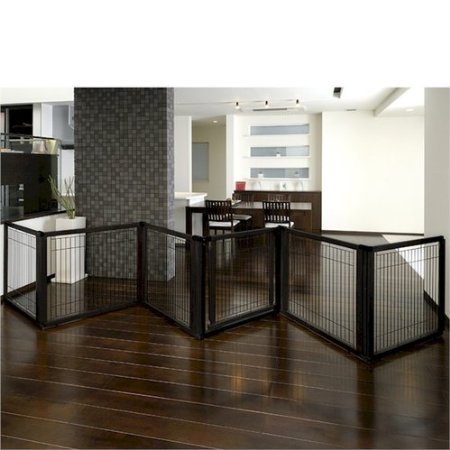 6 Panel Convertible Elite Pet Gate - Black