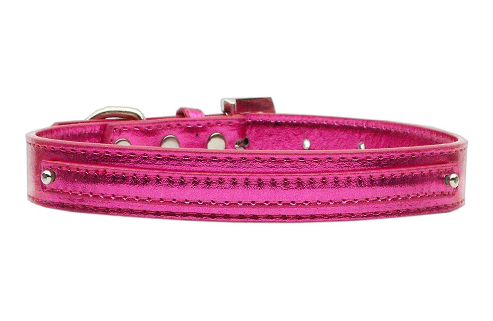 3/8" (10mm) Metallic Two Tier Collar Pink Small