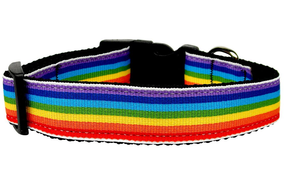 Rainbow Striped Nylon Collars Rainbow Stripes Large