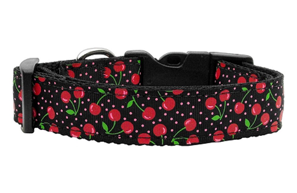 Cherries Nylon Collar Black Medium