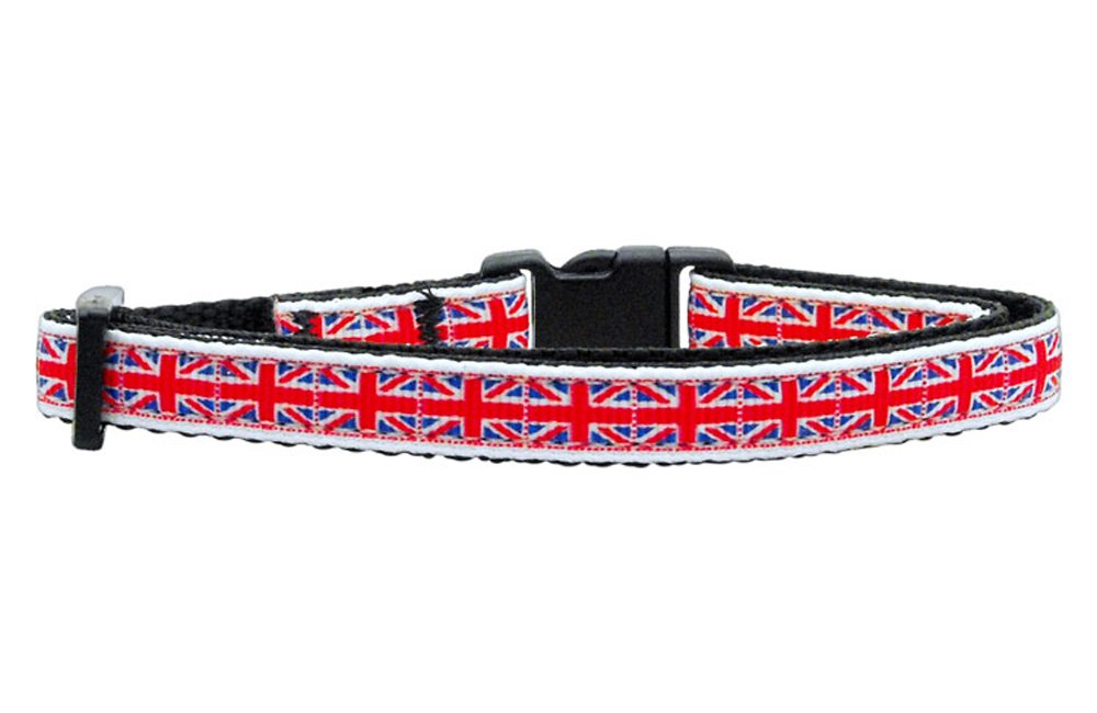 Miragepetproducts Tiled Union Jack(UK Flag) Nylon Ribbon Collar Cat Safety