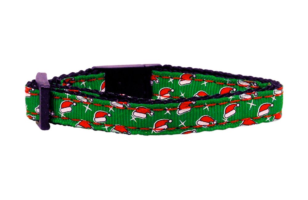 Miragepetproducts Santa Hat Nylon and Ribbon Collars Cat Safety