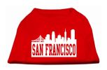 San Francisco Skyline Screen Print Shirt Red Med (12)
