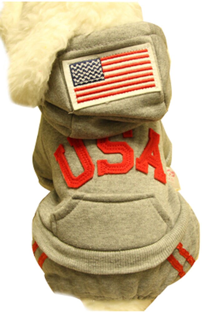 Warmth Pet Dog Clothes Winter Dress Fashion Pet Dog Clothing USA Cloth Gray