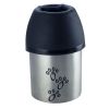 Plastic Fin Cap Pet Travel Water Bottle in Stainless Steel, Small, Silver and Black-Set of 12