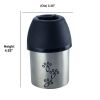 Plastic Fin Cap Pet Travel Water Bottle in Stainless Steel, Small, Silver and Black-Set of 12