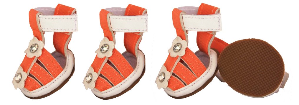 Buckle-Supportive Pvc Waterproof Pet Sandals Shoes - Set Of 4
