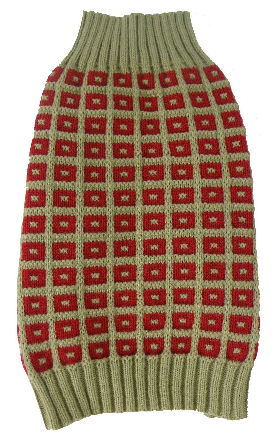 Butterscotch Box Weaved Heavy Cable Knitted Designer Turtle Neck Dog Sweater