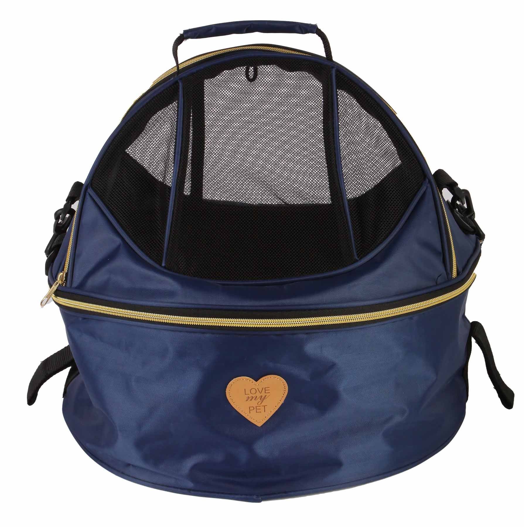 Pet Life  'Air-Venture' Dual-Zip Airline Approved Panoramic Circular Travel Pet Dog Carrier