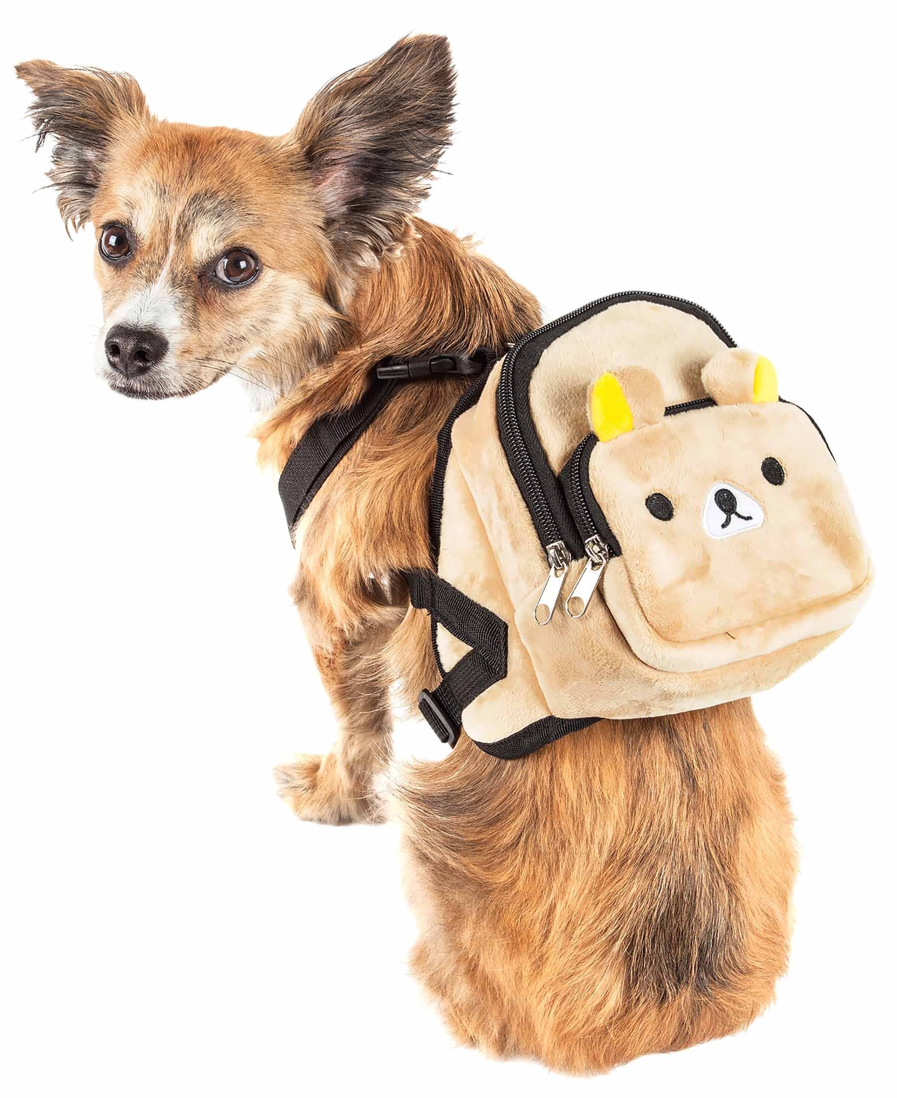 Pet Life  'Teddy Tails' Dual-Pocketed Compartmental Animated Dog Harness Backpack