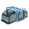 Pet Life Capacious Dual-Expandable Wire Folding Lightweight Collapsible Travel Pet Dog Crate