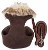 Pet Life  Luxe 'Furracious' 2-In-1 Mesh Reversed Adjustable Dog Harness-Leash W/ Removable Fur Collar