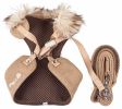 Pet Life  Luxe 'Furracious' 2-In-1 Mesh Reversed Adjustable Dog Harness-Leash W/ Removable Fur Collar