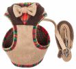 Pet Life  Luxe 'Dapperbone' 2-In-1 Mesh Reversed Adjustable Dog Harness-Leash W/ Fashion Bowtie