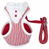 Pet Life  Luxe 'Spawling' 2-In-1 Mesh Reversed Adjustable Dog Harness-Leash W/ Fashion Bowtie