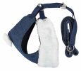 Pet Life  Luxe 'Pom Draper' 2-In-1 Mesh Reversed Adjustable Dog Harness-Leash W/ Pom-Pom Bowtie