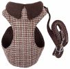 Pet Life  Luxe 'Houndsome' 2-In-1 Mesh Reversible Plaided Collared Adjustable Dog Harness-Leash