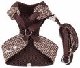 Pet Life  Luxe 'Houndsome' 2-In-1 Mesh Reversible Plaided Collared Adjustable Dog Harness-Leash