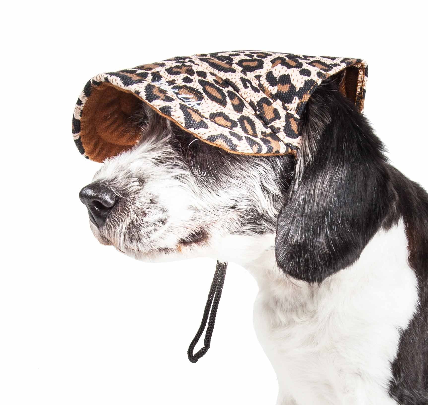 Pet Life  'Cheetah Bonita' Cheetah Patterned Uv Protectant Adjustable Fashion Dog Hat Cap