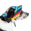 Pet Life  'Colorfur' Uv Protectant Adjustable Fashion Canopy Brimmed Dog Hat Cap