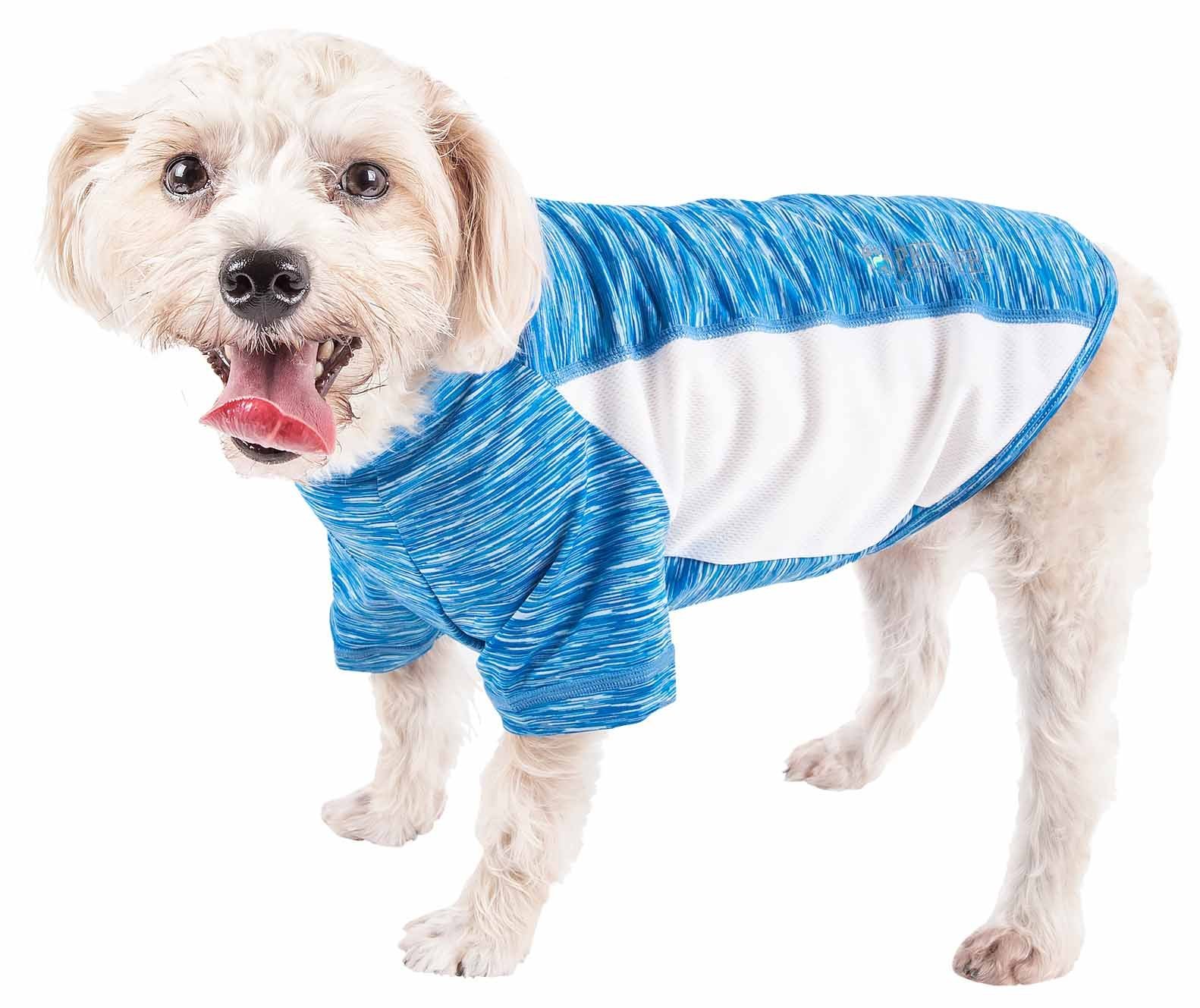 Pet Life  Active 'Warf Speed' Heathered Ultra-Stretch Sporty Performance Dog T-Shirt