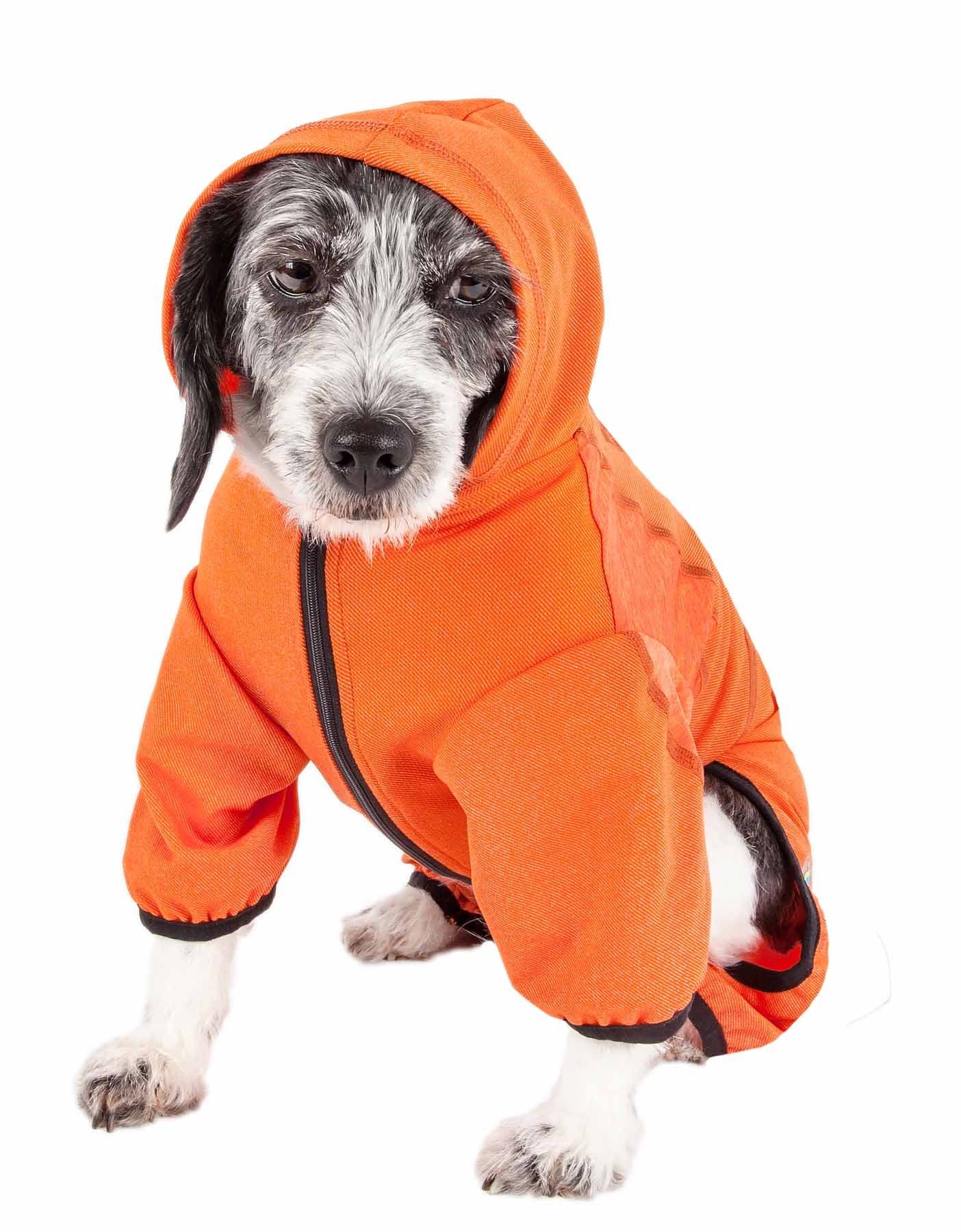 Pet Life  Active 'Pawsterity' Heathered Performance 4-Way Stretch Two-Toned Full Bodied Hoodie