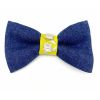 Mustard honeycomb frayed denim dog collar