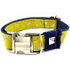 Mustard honeycomb denim dog collar & bow tie set
