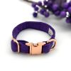 Purple satin leopard dog collar & bow tie
