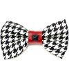 Red leather houndstooth collar & bow tie