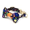 Floral dog collar & bow tie set