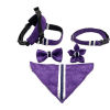 Fenrir purple satin leopard animal print dog collar