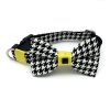 Yellow houndstooth collar & bow tie set