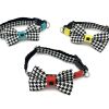 Red houndstooth collar & bow tie set